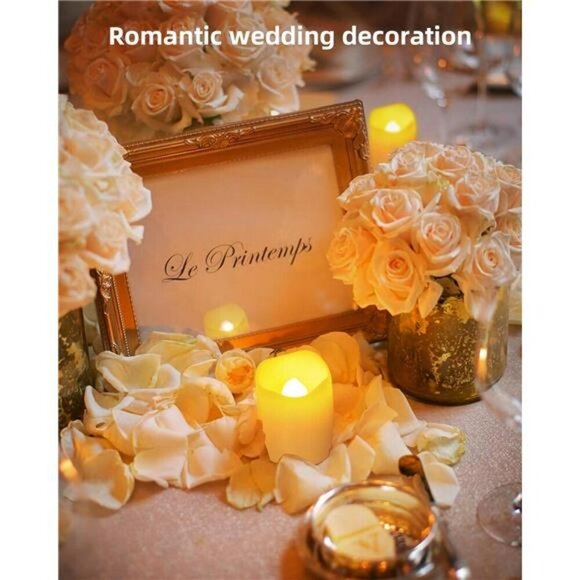 Flameless LED Votive Candles 24 Pack Battery Tea Lights for Wedding Decor - Picture 2 of 7